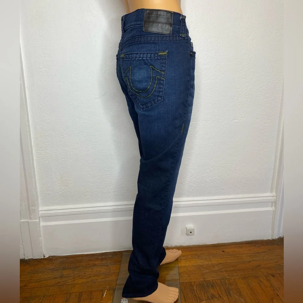 True Religion Men's Rocco Relaxed Skinny Super T Jeans Size 38X33 Blue